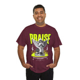 Praise Angel Statue Graphic Unisex Heavy Cotton Tee Spiritual Gothic Streetwear T-Shirt