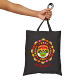 Kathakali Tote Bag Kerala Traditional Dance Art Canvas Bag Indian Culture Onam Festival Malayalam Heritage Ethnic Graphic Reusable Shopping Bag