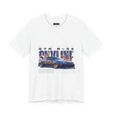 Blue Flame Street Racing Car Graphic Unisex Heavy Cotton Tee Bold Drift Style Automotive Streetwear Shirt