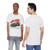 Black Widebody Turbo Racing Car Graphic Unisex Heavy Cotton Tee Streetwear Speed Culture Shirt for Car Enthusiasts