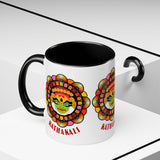 Kathakali Accent Coffee Mug 11oz 15oz Kerala India Classical Dance Art Face Ceramic Cup Cultural Heritage South Indian Folk Design Traditional Festival Gift