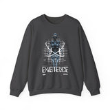 Existence Dystopian Society Cyborg Unisex Heavy Blend Crewneck Sweatshirt Futuristic Sci Fi Robotic Graphic Cyberpunk Streetwear Pullover