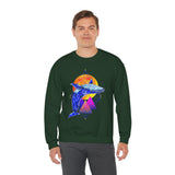 Ballena Cosmic Whale Art Unisex Heavy Blend Crewneck Sweatshirt Vibrant Geometric Ocean Design Premium Streetwear Pullover Soft Fleece Comfortable Fit Bold Marine Life Artwork Perfect Gift for Nature Lovers Dreamers and Creative Souls