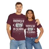 Money Up In Flames Unisex Heavy Cotton Tee Graphic T Shirt Black Streetwear Bold Money Graphic Fire Design Hustler Entrepreneur Alpha Mindset Wealth Fashion