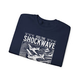 Feel The Shockwave Horizon Force Airplane Graphic Unisex Heavy Blend Crewneck Sweatshirt Aviation Military Streetwear Pullover