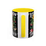 Heart Flower Accent Coffee Mug Bold Anatomical Heart Floral Design Motivational Ceramic Cup Empowering Symbol of Love Strength and Vitality Perfect Gift for Coffee Lovers Friends Birthdays Office Desk and Cozy Tea Moments