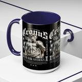 Cronus The Dark Sovereign Accent Coffee Mug 11oz 15oz Greek Mythology Statue Graphic Gothic Streetwear Bold Artistic Ceramic Cup