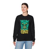 The Watcher Owl All Seeing Wisdom Unisex Heavy Blend Crewneck Sweatshirt Neon Mystic Streetwear Sweatshirt With Geometric Owl Symbol Futuristic Glow Design For Visionaries Creators And Spiritual...