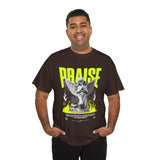 Praise Angel Statue Graphic Unisex Heavy Cotton Tee Spiritual Gothic Streetwear T-Shirt