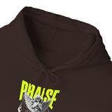 Praise Angel Statue Graphic Unisex Heavy Blend Hooded Sweatshirt Gothic Spiritual Streetwear Hoodie
