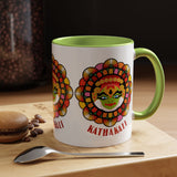 Kathakali Accent Coffee Mug 11oz 15oz Kerala India Classical Dance Art Face Ceramic Cup Cultural Heritage South Indian Folk Design Traditional Festival Gift