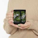 Money Power Ceramic Mug Dollar Stack Neon Green Graphic Hustle Mindset Streetwear Motivational Coffee Tea Cup