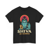 Lord Shiva The Destroyer Unisex Graphic T Shirt Mahadev Mahakal Devotional Hindu Spiritual Cotton Tee Trishul Rudraksha Temple Festival Wear India