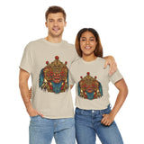 Unisex Balinese Barong Mask Graphic T Shirt Mythical Cultural Warrior Spirit Inspired Tee Tribal Festival Art Streetwear Heavy Cotton Top
