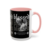 Blessed Angel Statue Graphic Accent Coffee Mug 11oz 15oz Gothic Streetwear Aesthetic Spiritual Artistic Ceramic Drinkware