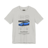 Blue Rally Inspired Performance Sedan Artwork Unisex Heavy Cotton Tee High Speed Streetwear Graphic Shirt For Car Enthusiasts And Automotive Art Lovers