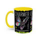 The Charmer Butterfly Accent Coffee Mug 11oz 15oz Black Two Tone Ceramic Cup Aesthetic Iridescent Butterfly Design Gift for Coffee Lovers