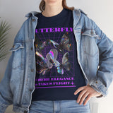 Butterfly Holographic Graphic Black Unisex Heavy Cotton bT Shirt Where Elegance Takes Flight Aesthetic Trendy Streetwear Fashion Outfit