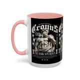 Cronus The Dark Sovereign Accent Coffee Mug 11oz 15oz Greek Mythology Statue Graphic Gothic Streetwear Bold Artistic Ceramic Cup