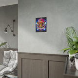 Flaming Pirate Skull Matte Vertical Poster Bold Gothic Nautical Wall Art Fiery Skull And Anchor Design For Dark Fantasy Lovers Metalcore Fans Artists And Biker Decor