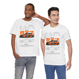 Orange Retro JDM Inspired Sports Coupe Blueprint Unisex Heavy Cotton Tee Street Racing Art Shirt for Car Lovers Daily Wear