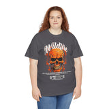 Wildfire Skull Flames Unisex Heavy Cotton Tee Gothic Inferno Graphic Bold Streetwear Motivational Statement T Shirt