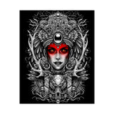 Mystic Warrior Goddess Poster Museum-Quality Wall Art Print Sacred Feminine Energy Gothic Tribal Line Design Perfect for Home Decor Studios Meditation Corners and Art Lovers