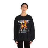 Currency Blaze Burning Money Graphic Unisex Heavy Blend Crewneck Sweatshirt Bold Streetwear Flame Cash Statement Urban Pullover