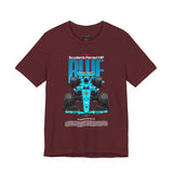 Blue Formula Race Car Graphic Unisex Heavy Cotton Tee High Speed Streetwear for Motorsport Fans and Racing Lifestyle Enthusiasts
