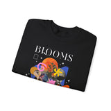 Blooms Person Unisex Heavy Blend Crewneck Sweatshirt Graphic Pullover Black Abstract Colorful Floral Head Artistic Modern Streetwear Creative Futuristic Fashion Outfit