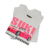 Pink Custom Roadster Blueprint Art Unisex Heavy Cotton Tee Retro Tuner Inspired Streetwear Graphic Shirt for Car Lovers and Daily Casual Wear