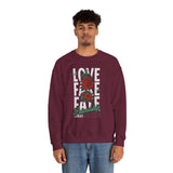 Love Fake Friendship Rose Crewneck Comfortable Unisex Sweatshirt Bold Graphic Streetwear Pullover Empowering Artistic Floral Design For Self Expression Perfect Gift For Friends Birthdays Cozy Days...