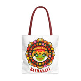 Kathakali Tote Bag Kerala Traditional Dance Art Canvas Bag Indian Culture Onam Festival Malayalam Heritage Ethnic Graphic Reusable Shopping Bag