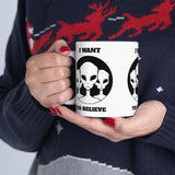 Unisex I Want To Believe Alien Ceramic Coffee Mug UFO Graphic Cup Extraterrestrial Space Themed Sci Fi Conspiracy Inspired Paranormal Gift Drinkware