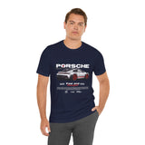 Porsche High-Performance Track Machine Blueprint Design Unisex Heavy Cotton Tee Powerful Street Racing Inspired Graphic Shirt