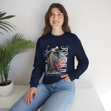 Sculptural Future Statue Art Graphic Unisex Heavy Blend Crewneck Sweatshirt Cosmic Greek Goddess Abstract Streetwear Pullover