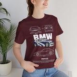 Blue Track Ready Performance Coupe Artwork Unisex Heavy Cotton Tee High Speed Racing Inspired Streetwear Graphic Shirt For Car Enthusiasts And Motorsport Art Fans