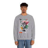 Freedom Snake And Rose Crewneck Comfortable Unisex Sweatshirt Motivational Streetwear Bold Floral Empowerment Design For Resilience And Strength Perfect Gift For Friends Birthdays Cozy Days Casual Wear