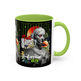 Wicked Supreme Accent Coffee Mug 11oz 15oz Statue Art Graphic Cup Supreme Inspired Streetwear Bust Design Bold Daily Motivation Ceramic Gift Drinkware