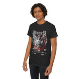 Money Bright Unisex Heavy Cotton Tee Angel Statue Graphic Gothic Streetwear Red Neon Aesthetic Artistic Fashion Statement T Shirt