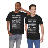 Japanese Performance Coupe Skyline Inspired Unisex Streetwear Tee High Speed Racing Car Graphic Shirt JDM Culture Drift Style Automotive Art Design For Car Lovers Urban Fashion