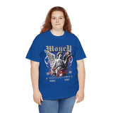 Money Bright Unisex Heavy Cotton Tee Angel Statue Graphic Gothic Streetwear Red Neon Aesthetic Artistic Fashion Statement T Shirt