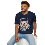 Laughing Pig Fun Cartoon Unisex Heavy Cotton Tee Trendy Humor Streetwear Graphic Shirt Perfect Gift for Friends Birthdays Casual Wear