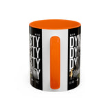 Dynasty Accent Coffee Mug 11oz 15oz Black Ceramic Mug with Roman Statue Bust and Butterfly Artwork for History Lovers and Modern Art Fans