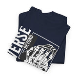 Universe Beyond The Cosmos Unisex Heavy Cotton Tee Graphic Black T Shirt Skeleton Hand Space Infinity Streetwear Futuristic Sci Fi Artistic Fashion Outfit