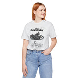 Harley Davidson Sportster Inspired Cruiser Motorcycle Blueprint Graphic Unisex Heavy Cotton Tee Premium Biker Streetwear T Shirt for Riders Enthusiasts Everyday Wear