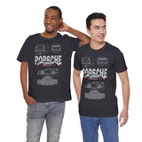 Porsche 911 GT3 RS Technical Blueprint Inspired Illustrated Racing Car Graphic T Shirt High Performance Motorsport Engineering Streetwear Unisex Heavy Cotton Tee Gift For Car Enthusiasts