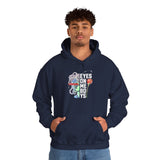 Eyes On Me Boys Medusa Hoodie Comfortable Unisex Heavy Blend Sweatshirt Mythological Streetwear Bold Empowerment Design for Self Expression Perfect Gift for Friends Birthdays Cozy Days Casual Wear