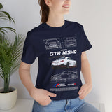 White Track Racing Blueprint Artwork Unisex Heavy Cotton Tee High Performance Inspired Streetwear Graphic Shirt For Car Lovers And Speed Enthusiasts