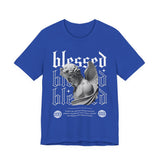 Blessed Angel Statue Graphic Unisex Jersey Short Sleeve Tee Gothic Streetwear Aesthetic Spiritual Bold Artistic Fashion T Shirt